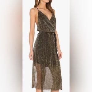 J.O.A. Gold Wrap Dress